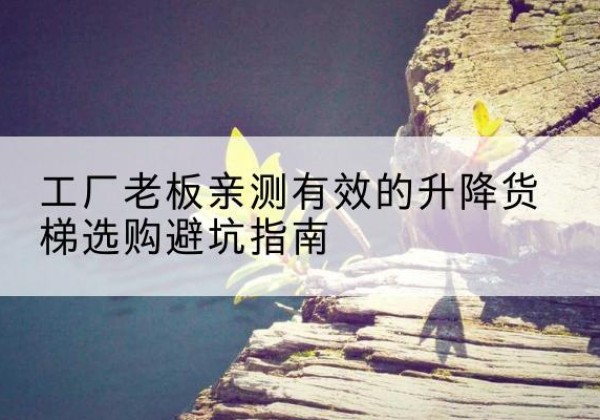 九龙升降货梯怎么选-工厂老板亲测有效的升降货梯选购避坑指南